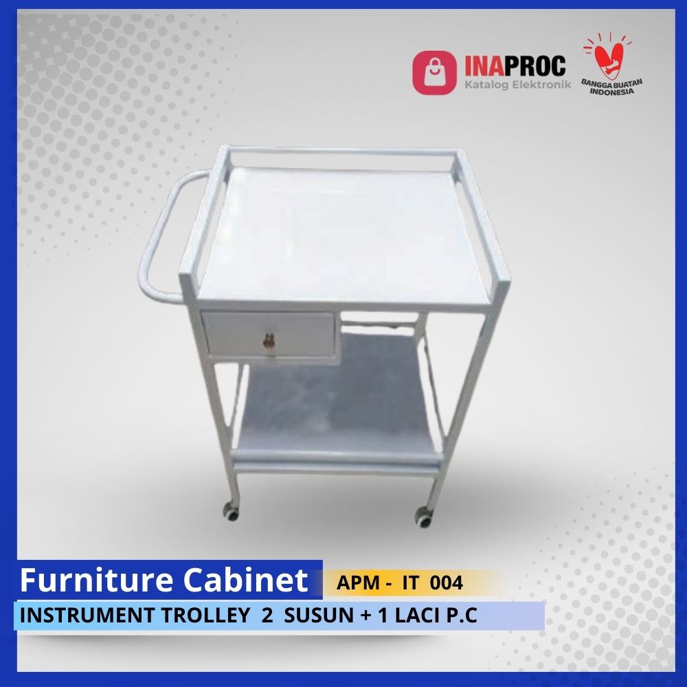 INSTRUMENT TROLLEY 2 SUSUN + 1 LACI P.C