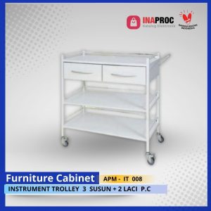 INSTRUMENT TROLLEY 3 SUSUN + 2 LACI P.C
