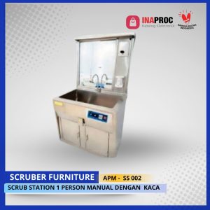 SCRUB STATION 1 PERSON MANUAL DENGAN KACA
