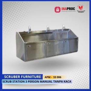 SCRUB STATION 3 PERSON 3 PERSON MANUAL TANPA KACA