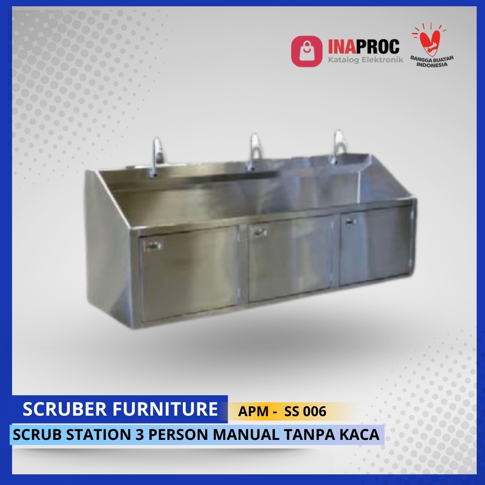 SCRUB STATION 3 PERSON 3 PERSON MANUAL TANPA KACA